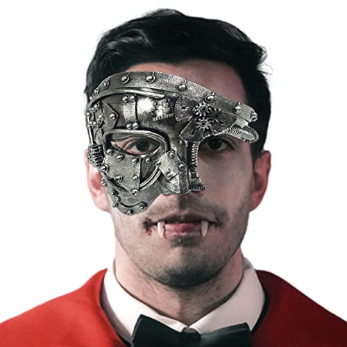 Steampunk Metal Masque Demi-Visage Punk Style Steampunk Cool Masque pour Halloween Costume Fête Fantôme de l'Opéra Zorq