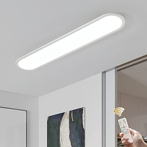 Oninio 100cm LED Deckenleuchte Weiß 48W Vollspektrum Deckenlampe Dimmbar mit Fernbedienung 4cm Ultraslim Flache Designleuchte mit Memory-Funktion für Schlafzimmer, Wohnzimmer, Büro