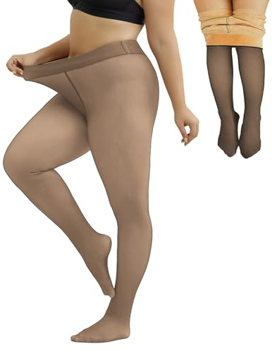 Merlvida Strumpfhosen Damer Vinter High Waist Termo Strumpfhose Fodrade Leggings Varm Fleece Vinterstrumpfhose Fusk Genomskinlig Termostrumpfhose Pantyhose 1-3 Par