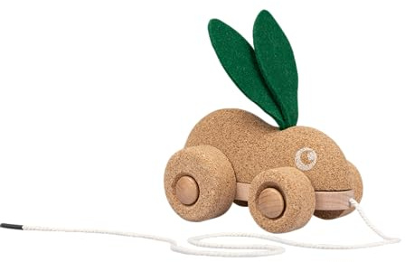 Korko Run Bunny Nachzieh-Hase aus Kork und Holz - Förderung von Feinmotorik & Koordina-Tion für Kleinkinder, Y12011