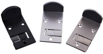 Edelstahl-Türstopper, Türhalter, WC-Glastür, versteckter Türstopper, Möbelbeschläge for Türstärken bis zu 50 mm (Color : Brushed metal, Size : 1pcs)