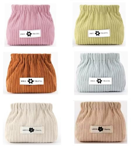 6 Stück Mini Geldbeutel Münzbörsen Cord Kosmetiktasche Für Damen, Kleine Make Up Tasche Geldbörse Squeeze Top Münztasche, Tragbare Elastische Aufbewahrungstasche Für Kosmetika Kopfhörer Schmuck