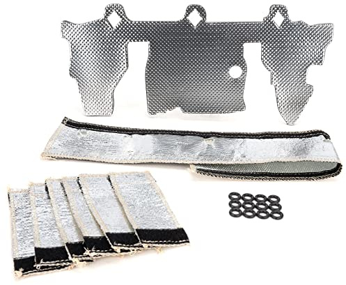 010378 Upgrade Fuel Rail and Injector Cover Kit, Fuel Rail and Injector Heat Shield Compatible with Jeep Wrangler TJ Grand Cherokee 4.0L Engine 1997-2004