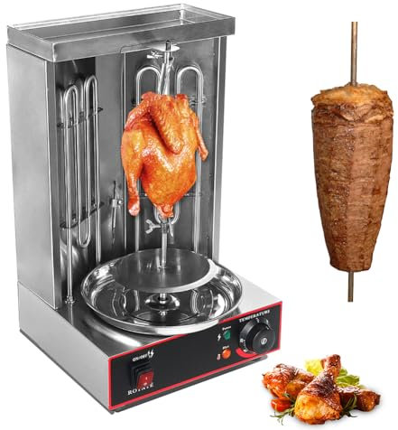 Horno Giratorio Vertical De Encimera, Máquina Asador Shawarma De 360°, Máquina Universal De Barbacoa De Pollo De 3000 W, Ajustable A 50-300 ℃, Parrilla De Barbacoa De Pavo para Jardín Fiesta En Casa