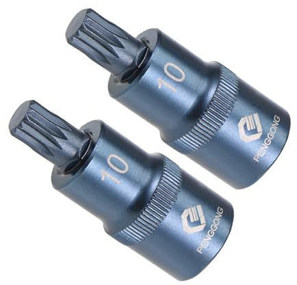 CoCud M10 (10mm) Triple Square Spline Bit Socket 1/2 Drive S2 Steel CR-V Power Screwdriver Impact Bit Sockets - (zum Befestigen von Automaschinen-Schrauben), 2 Stück