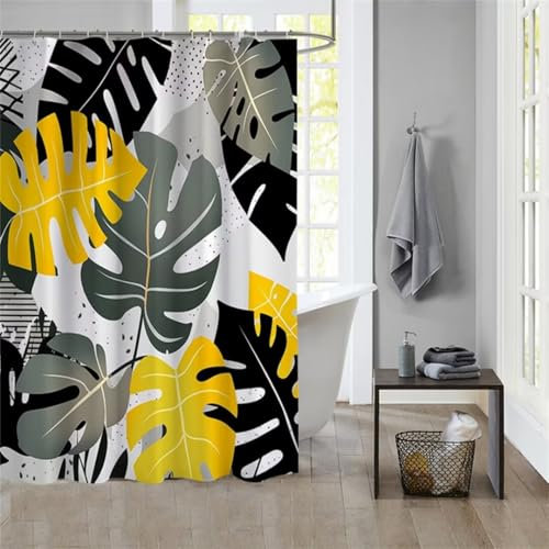 Duschvorhang PlantsShower Curtain Curtains, Duschvorhänge Duschrollo 150x180cm Duschvorhang Mit Gewicht Badewanne, Duschrollo, Badewanne Duschvorhang Textil Stoff Waschbar Bad Vorhang Badevorhang 1111