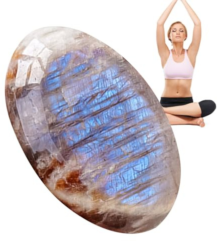 Handschmeichler Für Taschenmassage – Natürlicher, Glatter Regenbogen-Mondstein-Kristall, Mehrzweck-Heilkristall, Heißer Stein Für Reiki, Stressabbau, Meditationszubehör