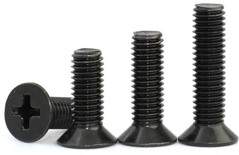 50/100 Stück Mini kleine schwarze Stahlschraube M1 M1,2 M1,4 M1,6 M1,7 M2 M2,5 kleine Kreuz-Flachkopf-Senkkopfschraube(7mm,M2.0 x50pcs)
