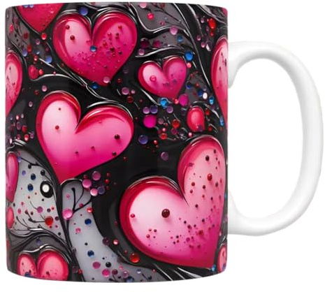 Tazza a forma di cuore in ceramica, per San, caffè, romantica, tazza di San, tazza da caffè, tazzine da espresso, decorazione da scrivania, tazza d'amore in ceramica, decorazione