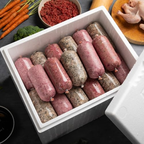 Food For Paws – Frozen Variety Box Chubbs – 100% Natural Raw Dog Food, High-Protein, Grain-Free Diet for Dogs – 21KG Box (42 × 500g) – Wet Raw Food for Dogs & Puppies – Complete Dog Meal