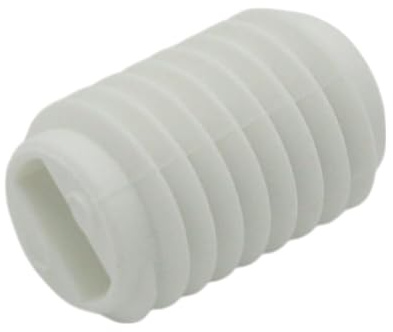 10x Kunststoff Madenschraube M7 x 1 Gewindestift 10 mm mit Schlitz – Feststellschraube Wurmschraube Gewindenippel (Weiß)