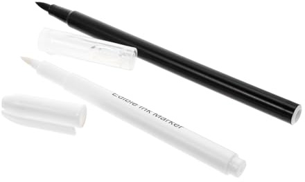 EXHUMKY 2 pièces de Marquage Alimentaire pour Gâteaux de Blanc et Noir Feutre Comestible pour Décoration et Dessin Gâteaux Cupcakes et Pâtisseries