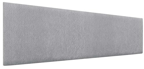 DHOME Exklusives Glatt Gepolstertes Kopfteil Serie Luxury Edition Wandmontage Akustisch Absorbierend Kopfstütze für Bett und Schlafzimmer (Silver Grey, 180cm, 4cm Dicke)
