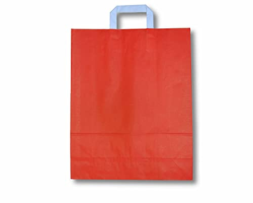 VEPATIM 250 Papiertragetaschen aus Kraftpapier 220+100x280mm rot