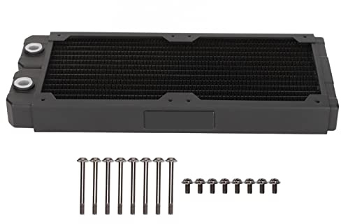 CHEOTIME Radiateur de refroidissement d'eau Red Copper en laiton acier CPU refroidisseur d'eau G1 / 4 Fil 14 tuyaux Dissipation de chaleur rapide Radiateur de l'ordinateur pour 12