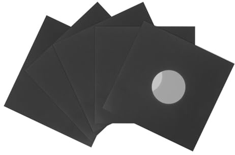 iplusmile 6 Pezzi Buste Esterne per Dischi in Vinile in Carta Kraft Nera Custodie Protettive Resistenti per Album Graffi e Polvere Apertura Facile per Conservazione Duratura