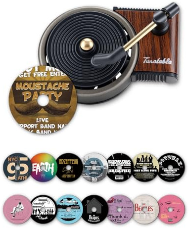 BOCACUE Record Player Car Air Freshener Vent Clip with 15pcs Refill Pads, Retro Black Ice Aromatherapy Diffuser for Singer Merch Gift, Air Freshener Car Decor Accessories, Music Lovers Gifts