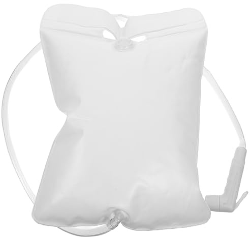 Homoyoyo Tragbare Camping Duschtasche Weiß aus Kunststoff mit Wasserschlauch Faltbar Großer Wasserspeicher Geeignet für Outdoor Trekking und Campingduschen