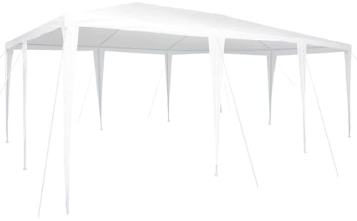 Qnhdfrt Tendone da Giardino 6x4 m Gazebo per Feste in Acciaio e PE | Gazebo rettangolare pieghevole per eventi, ideale per creare ombra e accogliere ospiti in giardino o nel patio.