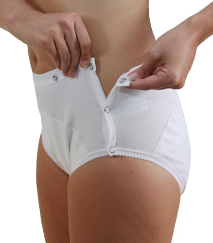 Hydas Inkontinenzslip knöpfbar - waschbar und Trockner geeignet, Weiß, 38/40, 1 Stück