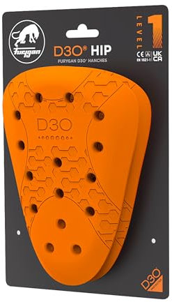 Furygan HIP D3O - D3O Discreet Protection, Optimal Air Circulation, D3O Technology for Motorcycle Jeans-Motorcycle-UNISEX-ALL SEASON, Orange