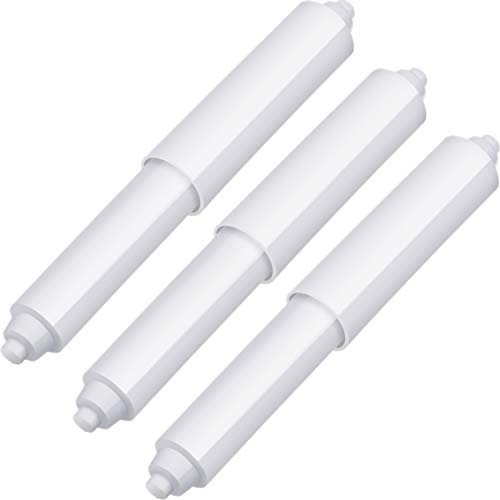 3 Pack Toilet Paper Holder Roller Toilet Tissue Holder Replacement Plastic Spring Loaded (White Point End)