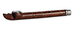 bong-discount Handpfeife, Pur-Pfeife, HOLZ-Pfeife | 115 mm | SHISHAM-Holz, silber/gold | 'Dots 'n' Stripes' Medwakh, kleines Köpfchen, für iranischen Dokha-Tabak