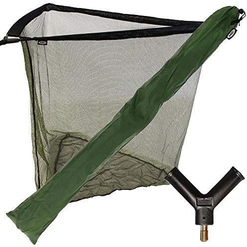 NEW NGT 42 Green Carp Coarse Fishing Landing Net with Strong Metal Spreader Block and Stink Storage Bag