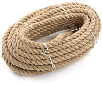 Juteseil tauwerk Jute Jutegedrehtes Seil Natürliche Segel Hersteller Dekorativ Langlebig 3-schäftig geschlagen braun, 30mm, 50M