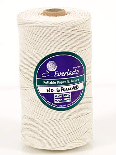 NO.6 (1.5MM) EVERLASTO POLISHED COTTON TWINE SPOOL - 0.5KG 1KG (1KG SPOOL)