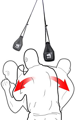 INNOLIFE Boxing Slip Bag, Boxing Dodge Hide Speed Bag Maize Ball Leather Ball for Reflex Training, Kickboxing, MMA Pendulum Training (Filler Already Included)
