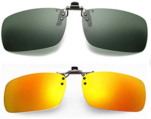 Embryform sonnenbrille clip nachtfahrbrille fahren und freien sport computer brillen blendschutz uv-schutz clip,aufsatz verschiedenste 100% schutz,clips flip outdoor/driving/fishing [2er Pack]