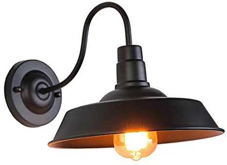 XHJL Wall Lights, Black Vintage Retro Rustic Sconce Wall Light Lamp Fitting Fixture Iron metal Lamp Shade Wall Sconces for Living Room,Restaurant,Bathroom,Bar, Hotel,Coffee,E27 Base
