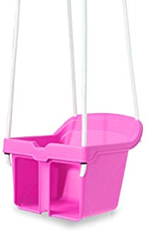 JAMARA 460663 Petite balançoire pour bébé à partir de 10 Mois en Plastique Robuste Charge maximale 25 kg avec étrier de sécurité Anti-basculement Convient pour l'intérieur et l'extérieur Rose