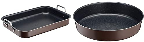 Tefal Success Plat à Four Professionnel Anses Aluminium J1605902, fabriqué en France & Perfectbake Moule A Manqué 26cm Aluminium 100% Recyclé J5549702, fabriqué en France