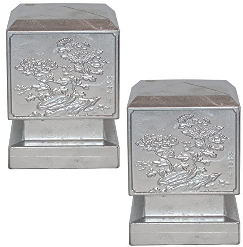 Lot de 2 Capuchons de Poteaux en Aluminium Chapeau de Poteaux Base Carrée - pour Poteaux en Bois 100x100 mm