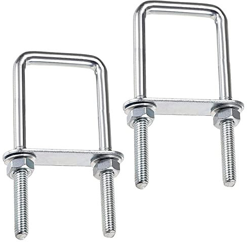 duoyif U-Schrauben M8 U-Bolzen 60x120mm U-Bügel Quadratische, M8 U Schrauben Edelstahl Mit Mutter Rahmenplatte Unterlegscheibe, U Bügelschraube Für Rohr Befestigung Abschleppen 2pcs (60 x 120 mm)