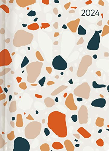 Mini-Buchkalender Style Terrazzo 2024 - Taschen-Kalender A6 - Elefant - Day By Day - 352 Seiten - Notiz-Buch - Alpha Edition