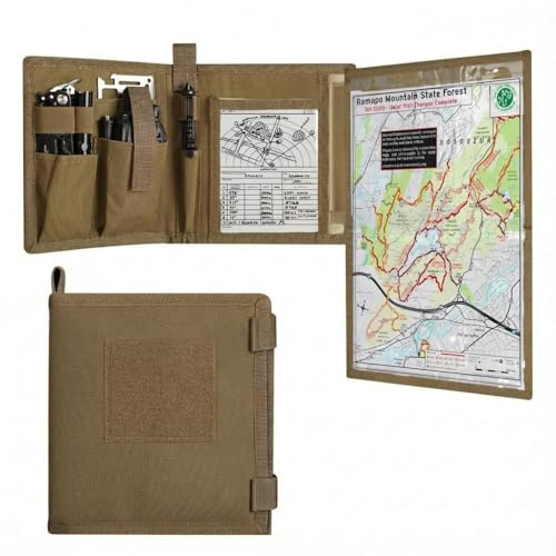 Kosiabte Map Case - Tactical Notebook, multifunktionale wasserdichte Karte Fall für militärische Wandern, Taktische, Outdoor-Aktivitäten.