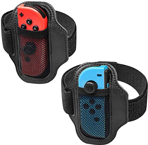 PLABBDPL 2 Pcs Switch Sangles de Jambe pour Nintendo Switch Sports/Ring Fit Adventure, Élastique Réglable Bande de Jambe Accessoires de Switch Nintendo OLED/Joy Cons Switch pour Adultes Enfants, Noir
