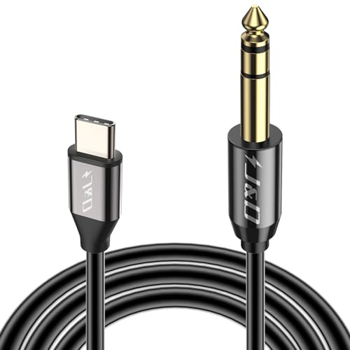 J&D USB C to 6.35mm 1/4 inch TRS Male Audio Cable Adapter Aux Jack Stereo Cable Compatible with iPhone 16/17 Series, Galaxy S23/S24/S25, AMP, Speaker, Mixer, 2 Meter