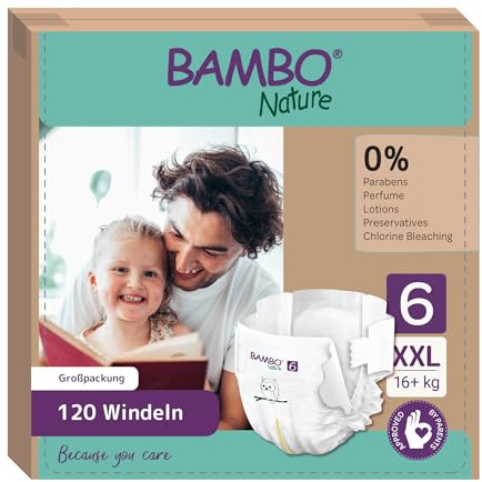 Pañales para bebé Bambo Nature Talla 6-16+kg (Pack 6 X 20Un)