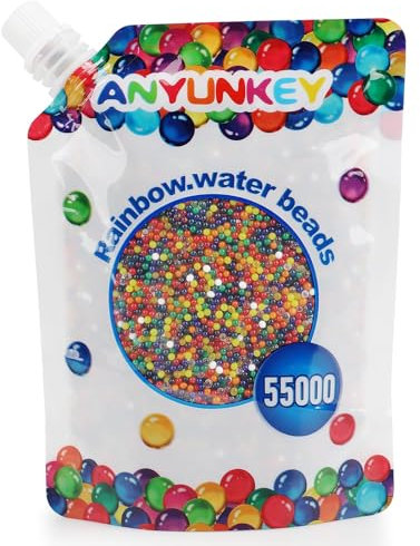 Wasserperlen, 50.000 bunte Perlen, dekorativ & farbenfroh, ungiftig & biologisch abbaubar, Gelperlen für Blumen und Pflanzen (stil 1)