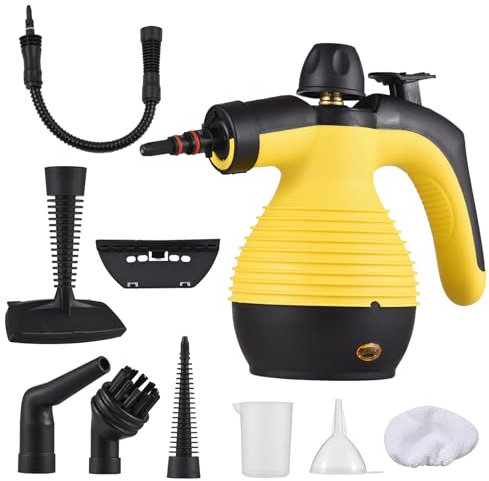 DISHENGZHEN Pulitore a Vapore Multiuso, pulitore a Vapore Portatile, pulitore a Vapore Portatile, pulitore a Vapore Portatile, Viene Fornito con Accessori da 9 Pezzi per Divano, tappeti, tappezzeria