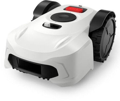 Naturalpowev Robot Tondeuse avec Fil périphérique 1/4 Acre RTK+Vision Tondeuse à Gazon robotisée, contrôle par Application, Planification de Parcours, Tondeuse à Gazon autopropulsée pour Jardins