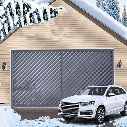 ytdzinoi Upgraded Magnetic Thermal Insulated Door Curtain, Garage Door Screen for Winter, Thicker Oxford Fabric garage door insulation kit garage cover Window Insulation Kit for Door,9 * 7FT,Grey
