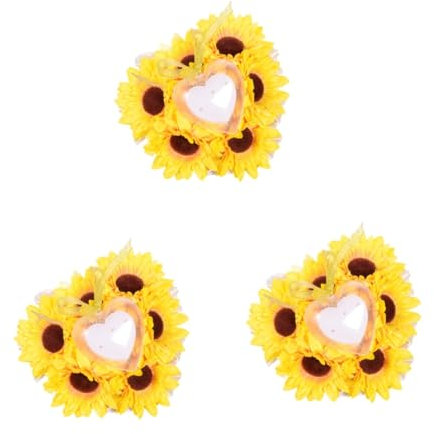 COLLBATH 3st Eheringkissen Gelbe Kissen Sonnenblumenkissen Aufbewahrung Von Eheringen Hochzeitsdekorationen Für Die Zeremonie Dekorationen Für Hochzeitszeremonien Verlobungsring Etui Yellow