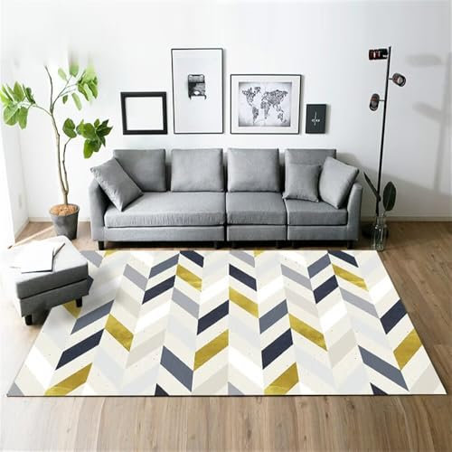 RUGMRZ Kinderzimmer Teppich Junge Geometrisches, Modernes, Rutschfestes Wohnzimmer-Sofa, Schmutzabweisend, Dekorativ, Kurzer Flor Jugendzimmer Jungen Mehrfarbig Flokati Teppich Teppich Flur Lang Kind
