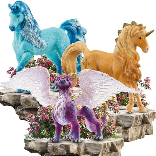 SCHLEICH 70757 Elementa Wassereinhorn Stute 70762 Nachthimmeldrache 70822 Apollon Einhorn Hengst