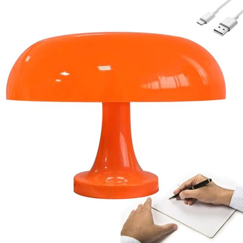 Lampada Da Tavolo Fungo, Dimmerabile, Lampada da Scrivania LED Senza Fili, Lampada Da Comodino, Ricaricabile Tramite USB, Luce Notturna Fungo, Illuminazione Decorativa, Rustica Per Camera Da Letto